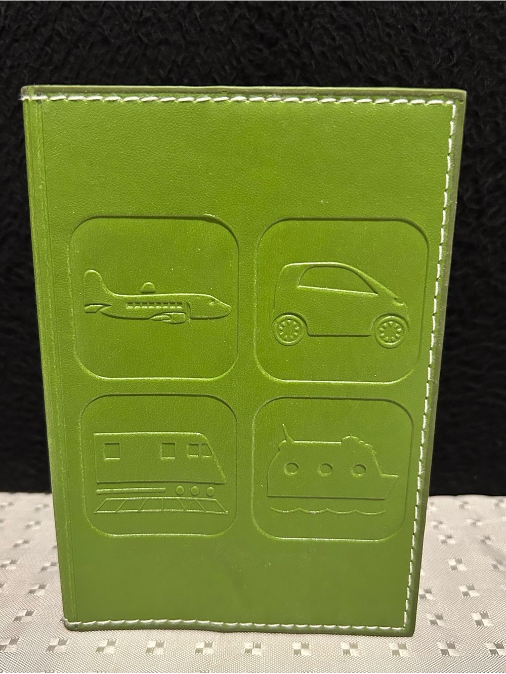 New Very Unique Leather Passport Holder Cover Travel Case Bright Chartreuse
